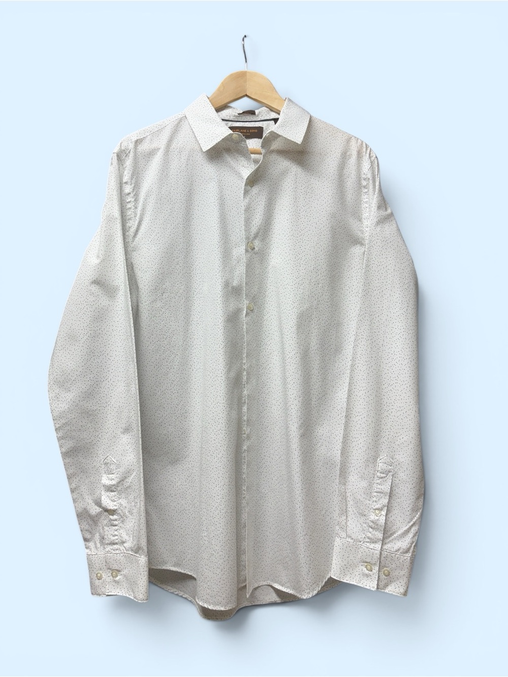 Men's Cream Micro-Print Dress Shirt